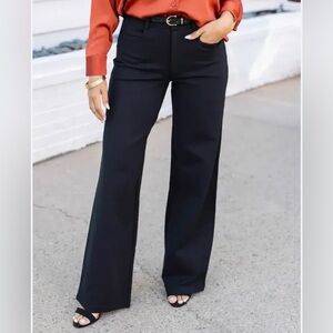 Grace & Lace Pocketed Wide Leg Pants in BLACK Size 8 NWT